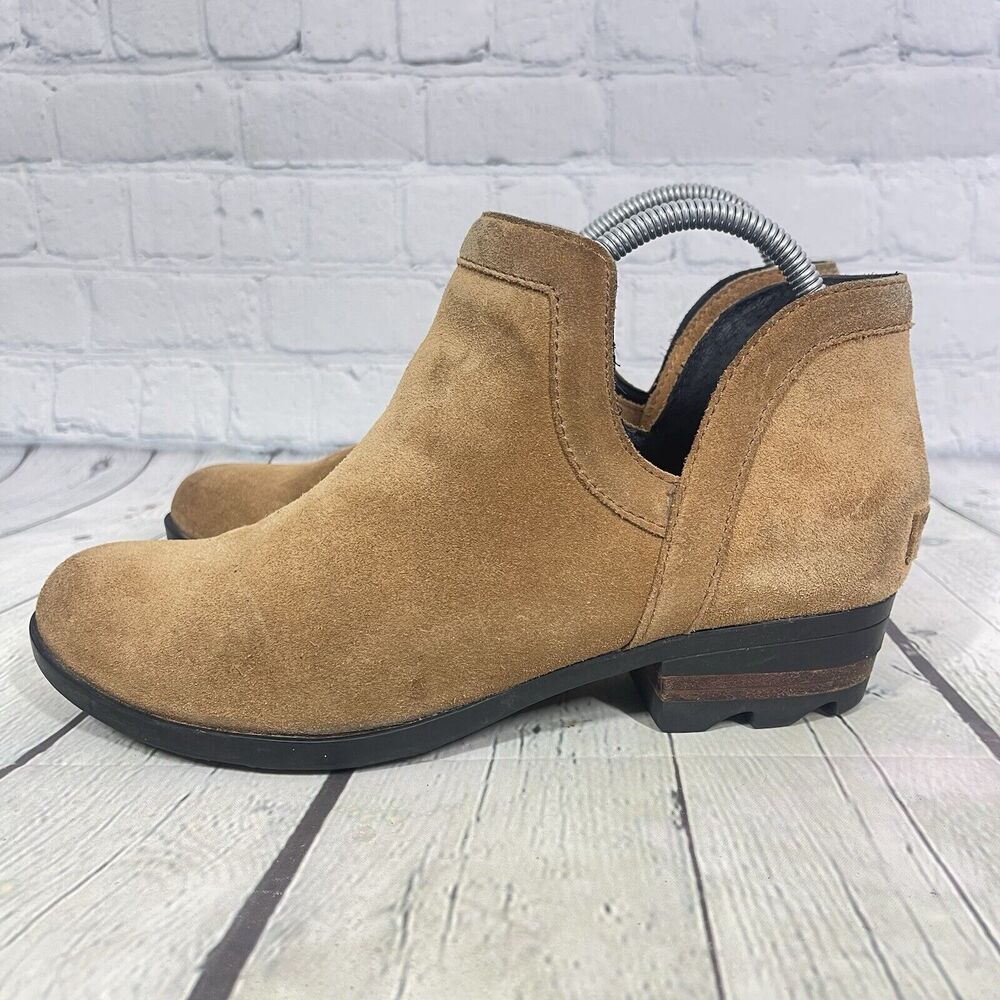Sorel Ankle Booties Women Size 10 Lolla Brown Suede Leather Waterproof Cut Out - Picture 7 of 13
